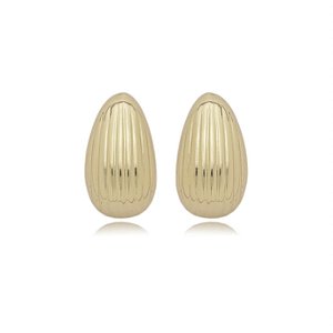Brinco liso banho em ouro 18k