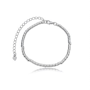 Pulseira de canutilho banho em rodio branco