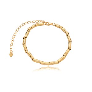 Pulseira de canutilho banho em ouro 18k