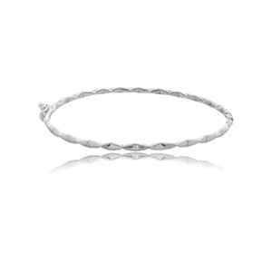 Bracelete liso banho em rodio branco