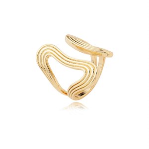 Anel dourado liso  banho em ouro 18k