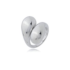 Anel liso banho em rodio branco