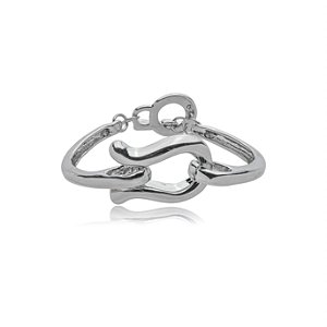 Bracelete liso banho em rodio branco