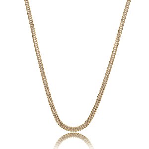 Colar de riviera com zirconia cristal banho em ouro 18k