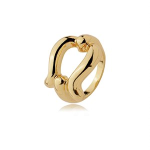 Anel dourado liso banho em ouro 18k