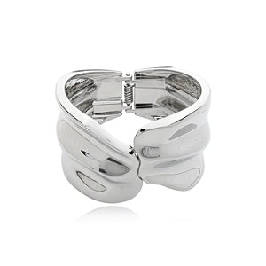 Bracelete liso banho em rodio branco