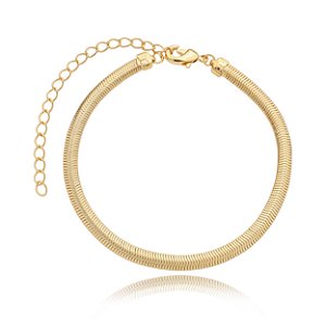 Pulseira de malha lisa banho em ouro 18k