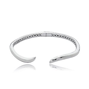 Bracelete liso banho em rodio branco