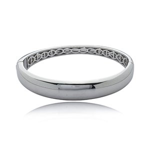 Bracelete liso banho em rodio branco