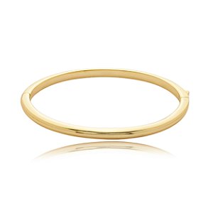 Bracelete dourado liso banho em ouro 18k
