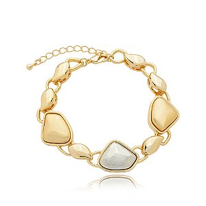 Pulseira dourada lisa banho em ouro 18k