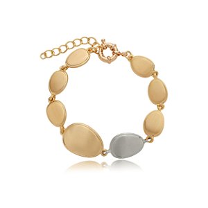 Pulseira dourada lisa banho em ouro 18k