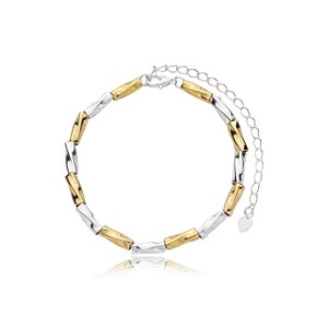 Pulseira de canutilho lisa banho duplo