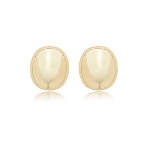 Brinco de base liso banho em ouro 18k