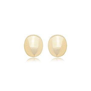 Brinco de base liso banho em ouro 18k