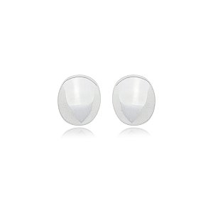 Brinco de base liso banho em rodio branco