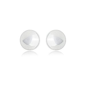 Brinco de base liso banho em rodio branco