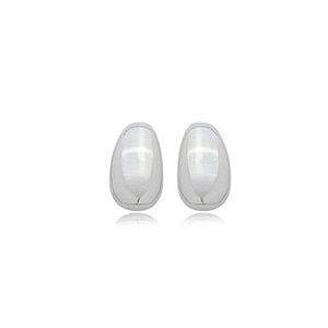 Brinco de base liso banho em rodio branco