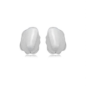 Brinco de base liso banho em rodio branco