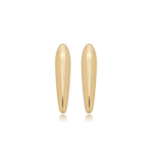 Brinco dourado liso banho em ouro 18K