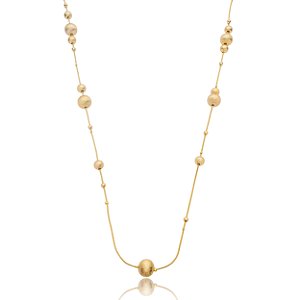 Colar liso escovado banho em ouro 18k