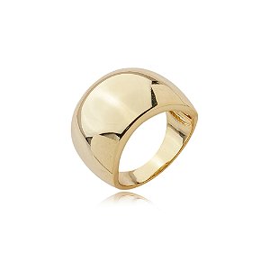 Anel dourado liso banho em ouro 18k