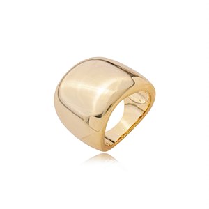 Anel dourado liso banho em ouro 18k