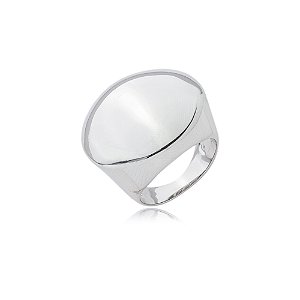 Anel liso banho em rodio branco