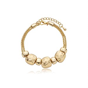 Pulseira lisa acetinada banho em ouro 18k