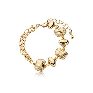 Pulseira lisa acetinada banho em ouro 18k