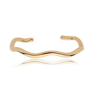 Bracelete dourado liso banho em ouro 18k