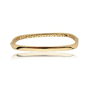 Bracelete dourado liso banho em ouro 18k