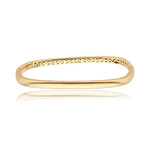 Bracelete dourado liso banho em ouro 18k