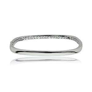 Bracelete liso banho em rodio branco