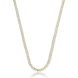Colar de riviera cravejado de zirconia citrino banho em rodio branco