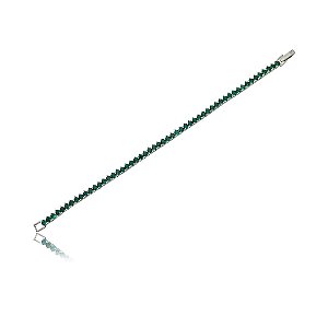Pulseira de riviera cravejada de zirconia esmeralda banho em rodio branco
