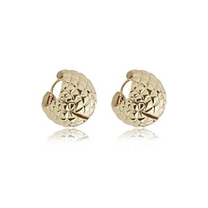 Brinco de argola liso banho em ouro 18k