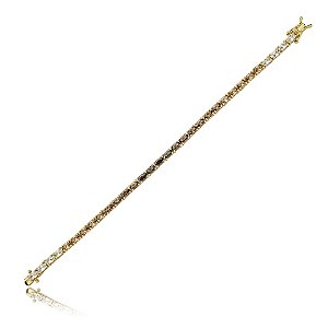 Pulseira riviera cravejada de zirconia granada banho em ouro 18k