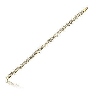 Pulseira riviera cravejada de zirconia cristal banho em ouro 18k