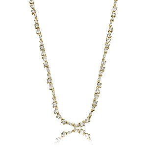 Colar riviera cravejado de zirconia cristal banho em ouro 18k