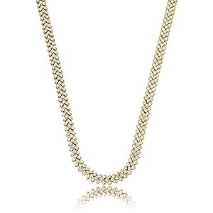 Colar riviera cravejado de zirconia cristal banho em ouro 18k