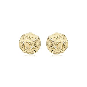 Brinco de base liso banho em ouro 18k