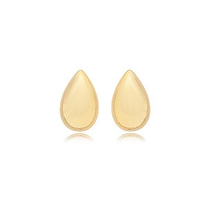 Brinco de base liso banho em ouro 18k