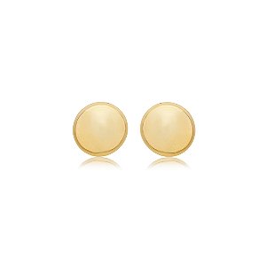 Brinco liso banho em ouro 18k