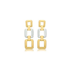 Brinco liso acetinado banho duplo