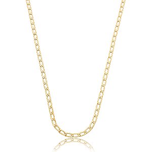 Colar de corrente liso banho em ouro 18k