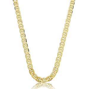 Colar de corrente liso banho em ouro 18k