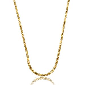Colar de corrente liso banho em ouro 18k