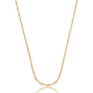 Colar de corrente liso banho em ouro 18k