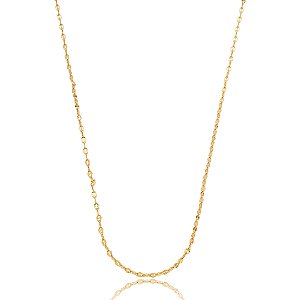 Colar de corrente liso banho em ouro 18k